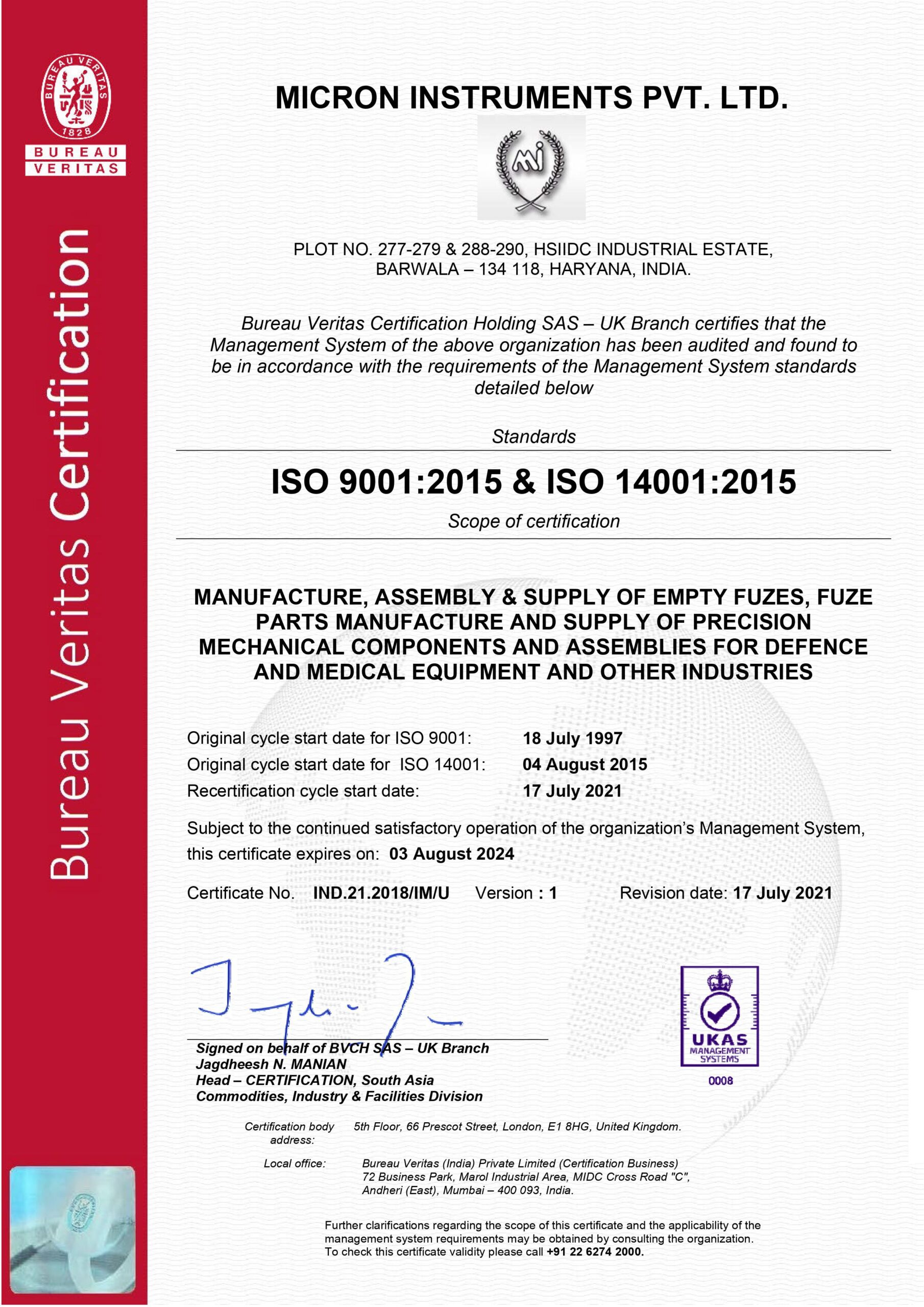 ISO Certificate_ISO 9001 & 14001